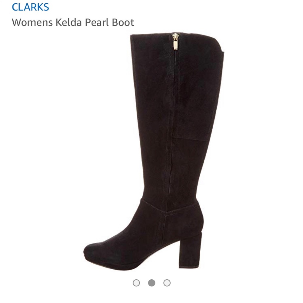 Clarks tall leather black boot.